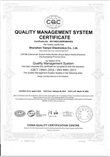 Chine Shenzhen Tianyin Electronics Co., Ltd. certifications